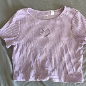 Purple Short sleeve heart shirt